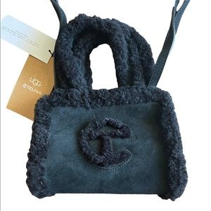 UGG x Telfar Small Black Genuine Shearling
Fur Shopper Bag.